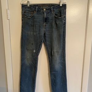 American Eagle Extreme Flex Distressed Blue Jeans Slim Straight 32x30